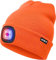 ATNKE LED Beleuchtete Mütze,Wiederaufladbare USB 4 LED Rot und Blau Leuchten Blinkender Laufmütze mit Licht Extrem Heller Lampe Winter Warme für Herren und Damen Geschenke/Bright orange