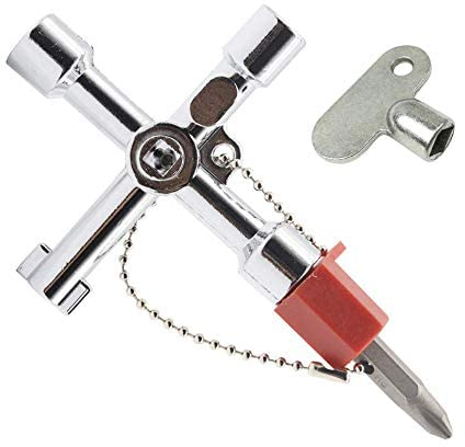 7 in 1 Utility Key for Radiator Electric Water Gas Meter Box & 1 pcs Radiator Key Radiator Spanner Valve Key