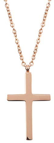 Happiness Boutique Femmes Collier Croix en Couleur Or Rose | Collier Pendentif Délicat Bijoux Acier Inoxydable