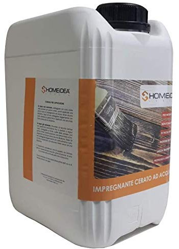 Home Idea Italia Impregnante per Legno Cerato Protettivo a Base d'Acqua Pronto all'Uso Confezione da 5 litri (Grigio)
