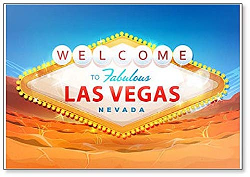 Foto Magnets Kühlschrankmagnet 'Welcome to Las Vegas' - Klassisch - Dekorativer Magnet - 1 Stück - Weiß - Kunststoff
