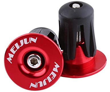Lenker Stopfen,Lenkerstopfen,2 Stücke Fahrradlenker Endstopfen Bunte Aluminium Fahrradlenker Lenkergriffe Endstopfen Bike Bar Endkappen Bike Zubehör Für Mountainbike Rennrad MTB(Rot)