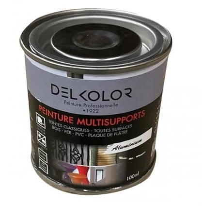 DELKOLOR - Delkolor Peinture Multisupports Couleurs RAL - 100ml - Couleur RAL 9006 ALUMINIUM BLANC