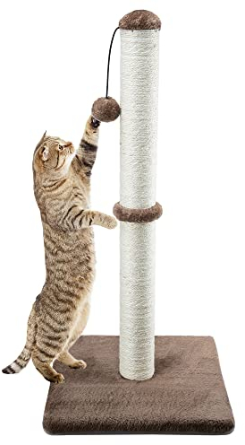 Dimaka Kratzbaum für Katzen, 74 cm, mit Sisalseil und weichem Plüschbezug