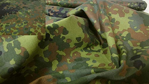 Fabrics-City SCHWARZ/BRAUN/GRÜN 50X150CM Bundeswehr Land Camouflage Stoff Baumwolle Stoffe, 3571 (schwarz/braun/grün)