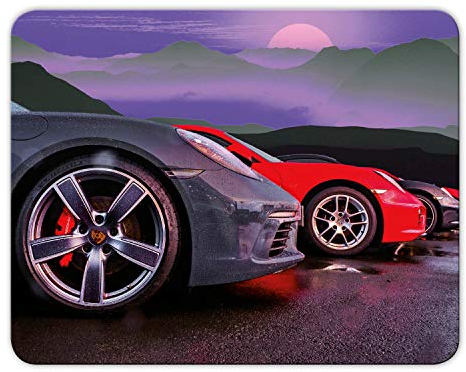 Geist und Geschenk Mousepad 'Sportwagen' schönes Motiv mit Kautschuk Untermaterial, 24x19cm - MP12