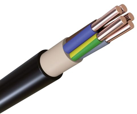 WITTKOWARE NYY-J Erdkabel 5x2,5 mm² 100m Ring | Starkstromkabel Kupferleitung 5-adrig | VDE Installationskabel für Wallbox, CEE-Steckdosen & Garten