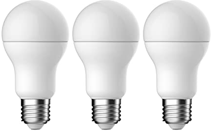 LED Leuchtmittel, 3er Set, E27, A60, 14W, 2700K, 1021lm, Glas weiß