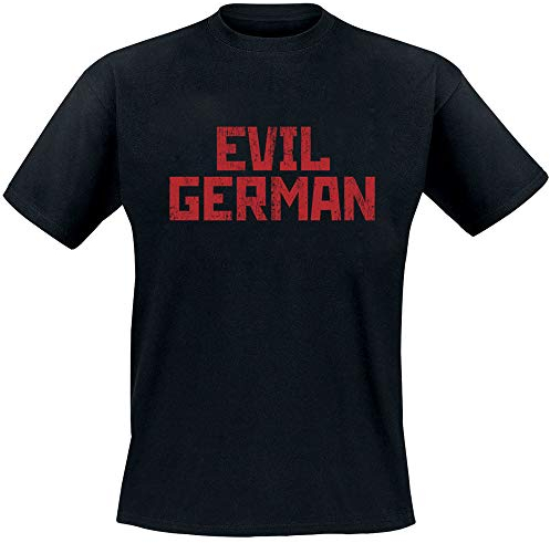 Rammstein Herren T-Shirt Evil German Offizielles Band Merchandise Fan Shirt schwarz mit mehrfarbigem Front und Back Print (5XL)