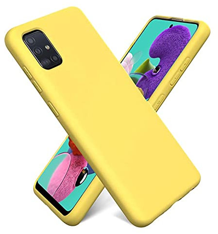 Verco Handyhülle für Samsung Galaxy A51 Hülle Silikon, Flex TPU Gel [weiches Innenfutter] Case für Samsung A51 Schutzhülle Stoßfest, Gelb