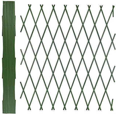 URBNLIVING Expanding Green Plastic Wall Foldable Trellis Fence Climbing Plants Garden Decor (2, 106)