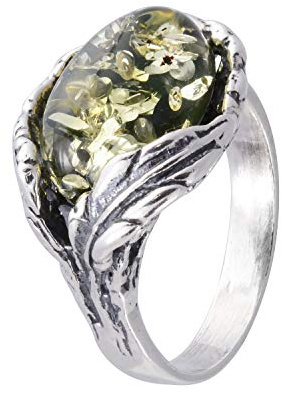 Holiday Gift Shops Sterling Silber und Baltic Green Amber Ring Katharina