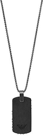 Emporio Armani Halskette Für Männer Sentimental, L 525mm X B 29.6mm X H 4mm Graue Edelstahl Halskette, EGS2847060