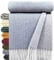 STTS International Wolldecke 100% Schurwolle Wohndecke in versch. Farben 140 x 200 cm Tagesdecke Schurwolldecke Woll-Plaid Tirol (Hellblau-Grau (K), 140 x 200 cm)