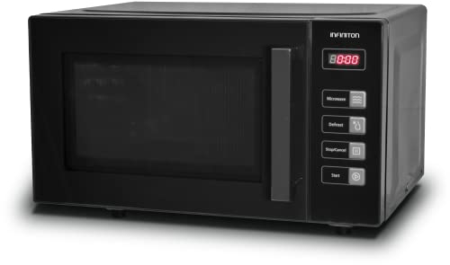 INFINITON MW-F230 - Microondas, 23L, 800W, Negro, Control digital, Función Defrost, Interior cerámico, Puerta de cristal, Sistema sin plato giratorio