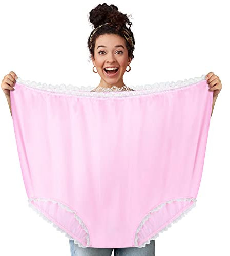 FreeNFond Oma-Unterhose, lustiges Gag-Geschenk für Erwachsene, Damen, Herren, Hochzeit, Party, Braut, Riesen-Unterwäsche, für Streiche, Pink, XL-XXL