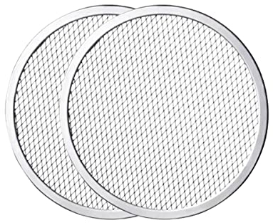 Verve Jelly 2 Pack 10 Inches Pizza Screen Seamless Aluminum Pizza Baking Tray Pizza Pan with Holes Pizza Mesh for Restaurant Home Kitchen