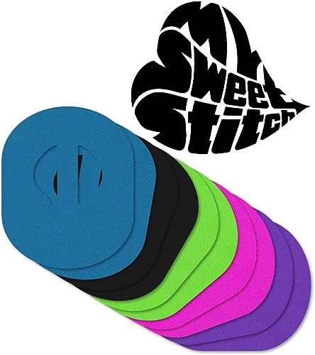 MySweetStitch - 25 x Enlite Guardian Pflaster, Overpatch Ø 80 x 65mm, Innen (Steg) Ø 10mm, wasserfest, atmungsaktiv, hautfreundlich, Made in Germany, Rainbow