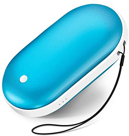 Lihuzmd 5200Mah Calentador De Mano Eléctrico USB Cargador De Banco De Energía Móvil Recargable Mini Calentador Eléctrico Herramientas De Calefacción De Invierno Cálido,Azul