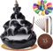 Aaliyahh Backflow Incense Burner,Wasserfall-Räucherstäbchen, für Heimdekoration, Aromatherapie-Ornament, mit 30 Räucherkegeln, 30 Räucherstäbchen