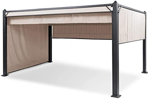 Blumfeldt Pergola Aluminium Polycarbonate 3x4m, Pergola Terrasse, Hydrofuge, Tonnelle de Jardin avec Côtés, Kit Pergola en Métal avec Cadre en Aluminium, Protection UV, Toit et Côtés en Polyester