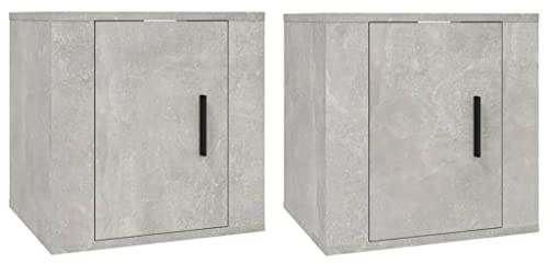 vidaXL TV-Wandschränke 2 STK. Betongrau 40x34,5x40 cm