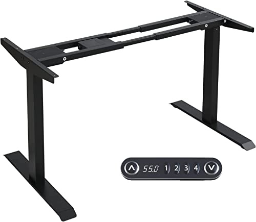 Radlove Höhenverstellbarer Schreibtisch Gestell elektrisch mit 2 Motoren, Tischgestell & Tischbeine höhenverstellbar für 120–178 cm Tischplatte, 4 Memory-Tasten, 120 kg Belastbarkeit (Schwarz)