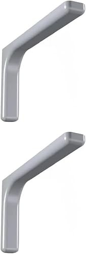 Coppia Staffe Reggimensola in Metallo Rivestito - Staffe Angolari Mensole a Parete - Supporto a L Mensole - Compresa di Viti Fissaggio e Copertura in PVC Colorato (18 cm, Bianco)