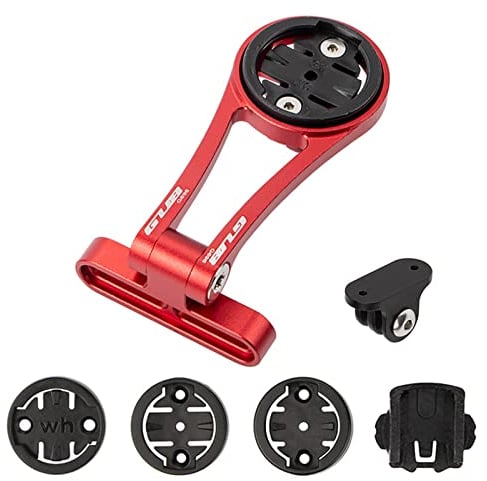 BSSOK Adjustable Racing Bike Computer Mount, (Aluminum Alloy) Compatible with Garmin Edge, Wahoo Elemnt, Bryton, Cateye, GoPro Camera and Lamp (Red)
