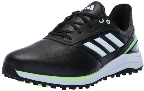 adidas Solarmotion Spikeless Lighstrike 24 Golf Shoes, Zapatos Hombre, Core Black Footwear White Green Spark, 40 EU Ancho