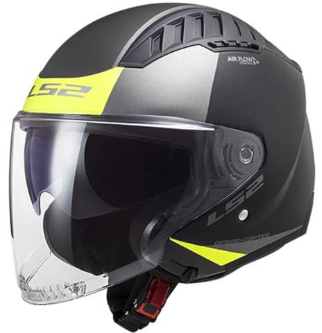 LS2, Jet-Motorradhelm Copter II Urbane Matt Black H-V Yellow, M