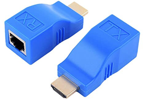 ZIRYXQ 1 Paar kompatible Extender, RJ45, bis zu 30 m über Cat5e, Cat6, Netzwerk, Ethernet, DVD, HDPC, für HDTV, Stb Lan