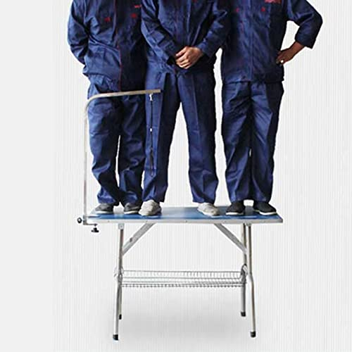 ERRULAN Trimmtisch für Hunde Großer Verstellbarer Hundepflegetisch, Kosmetiktisch Mit Organizer-Halterung, Faltbar, Blauer Trimmtisch Mit Arm/Schlinge/Netzablage