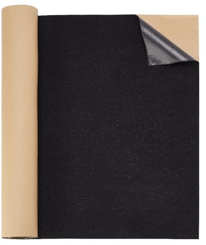 BENECREAT Self-Adhesive Linen Fabric Repair Patch Kit (2m x 40cm / 2.18yd x 15.7) - Tear-Off Wallpaper Style for Sofa, Couch & Clothes - Black
