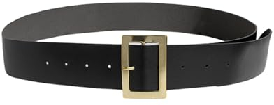 rockible Weihnachtsmann Gürtel für Herren, Weihnachtsmann Kostümgürtel, Schwarzer Weihnachtsmann Weihnachtsgürtel, Kostümzubehör, Goldschnalle