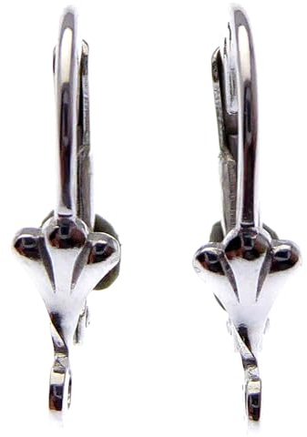 5 Paar 925 Sterling Silber French Leaf Brisuren Klappbrisuren zur Schmuck Herstellung 17x10mm