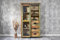 SAM Vitrine Libro, Mangoholz massiv + bunt, Glasvitrine mit Einer Glasschiebetür, 3 Schubladen & 7 offenen Fächern, Türelemente & Reling aus Eisen, 100 x 175 x 43 cm, Shabby Chic