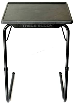 TABLE BUDDY | Adjustable multi position portable folding table mate for dining, workstation, bed tray, work, watch tv, study, outdoor and office furniture (Black)