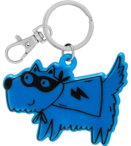 GRUSS & CO Reflektor neon Motiv Hund | Anhänger mit Schlüsselring, Karabiner | Kindergeburtstag, Schulstart | 70141