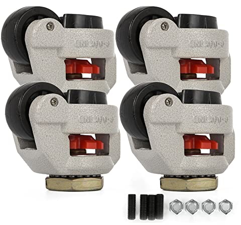 Fabricante de máquinas eléctricas GD-60S Lote 4 rodillos niveladores retráctiles para máquina industrial - Diámetro 50 mm - Carga máxima: 250 kg por rodillo