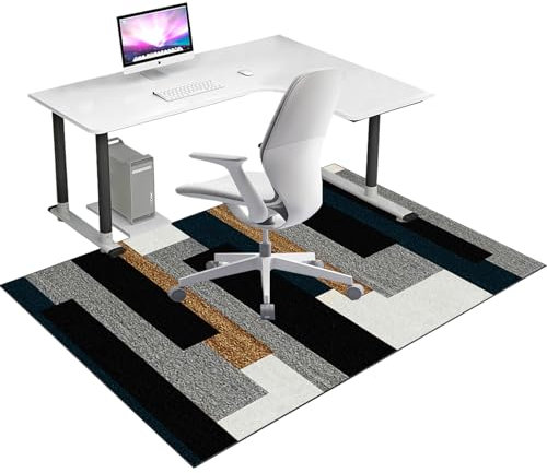 ENHS Bodenschutzmatte, Bürostuhl Teppich Unterlage, Bürostuhl Matte, Bürostuhl Unterlage für Stühle Hohe Dichte Anti-Silp, Fußmatten Holz- / Fliesenschutzmatte für Büro & Zuhause 90 x 120 cm