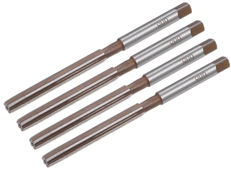 QUARKZMAN 4 Stück Handreibahlen, 6mm H8 Metrische Reibahle Bohrer für Metall Holz Loch Reiben, Gerade Nuten 9SiCr Legierter Stahl Werkzeug