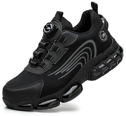 Arbeitsschuhe Herren Damen Sicherheitsschuhe Stahlkappenschuhe Sportlich Atmungsaktiv rutschfeste Safety Shoes Black 40 EU