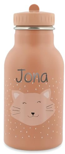 Personalisierte Trixie-Baby Thermo-Trinkflasche aus Edelstahl mit Namensgravur (Katze)