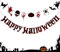Easy Joy Halloween Banner Deko Halloween Deko Horror Halloween Banner Deko mit Kürbis Bloody Fliegende Hexe Handprint Footprint Fledermaus Moon Design