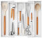 Lifewit Besteckkasten für Schubladen, Bambus Besteckeinsätze für die Küche, Erweiterbares Küchenzubehör bis zu 57 cm Breite, Besteckeinsatz für Schubladen Holz, Schubladen Organizer Küche, Weiß