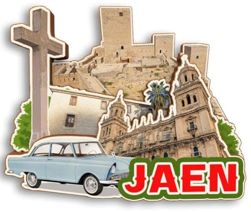 Jaen España - Imán 3D para nevera, diseño de ciudad, recuerdo de ciudad, calcomanías para nevera, hogar, cocina, pizarra blanca