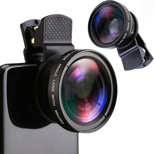 Lente Per Smartphone,Universali Obiettivo Per Smartphone,Obiettivo Per Smartphone,Obiettivo Per Fotocamera Del Telefono,Obiettivo Grandangolare,0,45 X Grandangolo,15 X Obiettivo Macro
