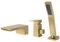 SHANFO 3 Loch Wannenrandarmatur Wasserfall, 3 Loch Badewannenarmatur mit Handbrause, Einzelgriff Wannenarmatur, 3 Loch Armatur für Badewanne, Gold Gebürstet, 6Y4OK