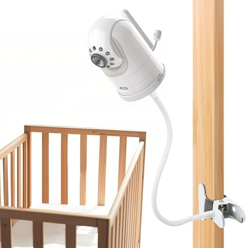 Peozenithus Flexible Clip Mount Compatible with Infant Optics DXR-8 and DXR-8 PRO Video Baby Monitor for Crib Nursery, Baby Camera Holder Stand with15.7 inches Gooseneck Arm, No Drill, Easy to Move
